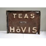 Teas With Hovis, an early 20th Century wooden sign for Hovis, double-sided, in wooden frame, with