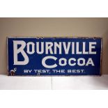Bournville Cocoa, By Test, The Best, enamel advertising side by Cadbury Bournville Eng, No.7B