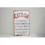 Citoda, a vintage Soda Water advertising sign, 45cm x 77cm