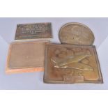 A circular brass mould for a Churchill plaque, by Kovacs, 24cm, together with a Dedication Plate for