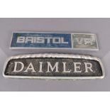 Two vintage Bus signs, one for a Bristol VR and the other Daimler (2)