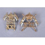Two 21st (Empress of India's) Lancers, Victorian badges, one with crossed lances, the other with