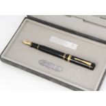 A modern Parker Duofold Centennial fountain pen, in Parker box, AF, blank barrel and cap and gilt