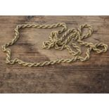 A 14k marked rope twist necklace, with snap clasp, 38.5 cm together, 21g