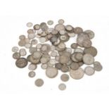 A collection of Victorian and later silver coinage, mostly worn but some good examples such as a