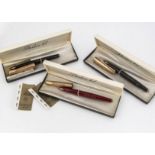 Three vintage Parker 61 fountain pens, each in Parker 61 box but branded to the barrels with Air