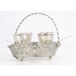 A good Victorian silver egg waiter by Henry Wilkinson & Co, pierced quatrefoil shaped base with