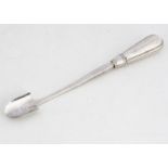 A George III silver stilton scoop by IS, 24cm long, silver filled handle dented and possibly added