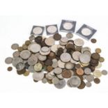 A collection of 20th century British coins, mostly from Elizabeth II's reign, including crowns, £