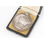 A 1930 silver presentation medal, presented for Best Bull by Loudoun G Galston Agricultural Society