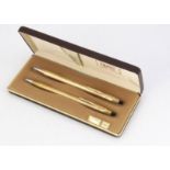 A Cross biro and pencil set, in cross box, gold plated