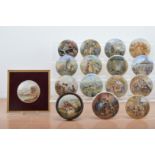 A collection of 19th century Staffordshire ceramic Prattware pot lids, of varying styles and