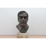 *Mary F. Cox ARBS, SWA (British b. 1938), a bronze bust of Sir Oliver Popplewell, brown patination