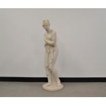 Dal Torrione, a faux white marble statue of Venus Italica after Antonio Canova, marked to the