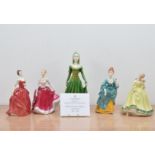 A collection of Royal Doulton ceramic lady figurines, comprising Innocence, Fiona, Olga and Paula,