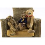Three small artist teddy bears, comprising Ernest by Sindie Smith, 1 of 1 with card tag, swivel