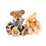 Four Dormouse Designs teddy bears, by Sue Quinn, including Bramble's School Days no. 2 limited