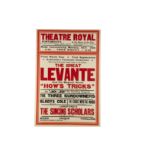 The Great Levante Magic Poster 1955 At The Theatre Royal Portsmouth Oct 1955 , this being part of