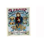 Two Peter Reveen Magic Poster c' 1980's The show presenting "3,000 Years Of Mysteries" with the
