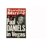 Paul Daniels Las Vegas Magic Poster A Sunday Mirror newspaper stand poster with a photographic image