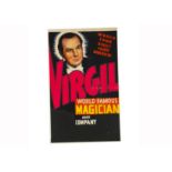 Virgil Magic Poster c' 1955-57 Virgil (Virgil Harris Mulkey 1900-89) World Tour poster (probably