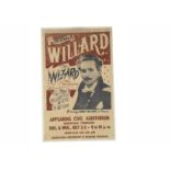 Willard The Wizard Magic Poster c' 1929 Willard The Wizard poster for Knoxville Tennessee c'