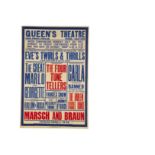 The Great Marlo & Georgette Magic Poster 1953 Variety poster for The Queen's Theatre Poplar July