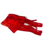 Boy London / Bondage Trousers and Kilt, Vintage 'Boy London' Red Bondage Trousers with detachable