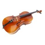 Cello, a ¾ size Cello (27" / 69cm) made in GDR, very good condition with the odd light scratch,