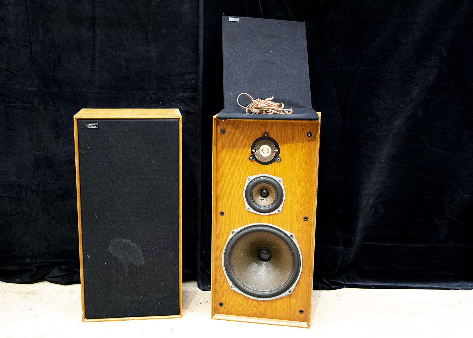 Celestion Ditton Speakers, a pair of Celestion Ditton 44 speakers, some marks on cases and front