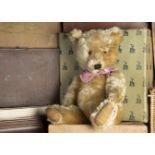 Rhymey - a post-war Chiltern Hugmee Teddy Bear, with golden mohair, orange and black glass eyes,