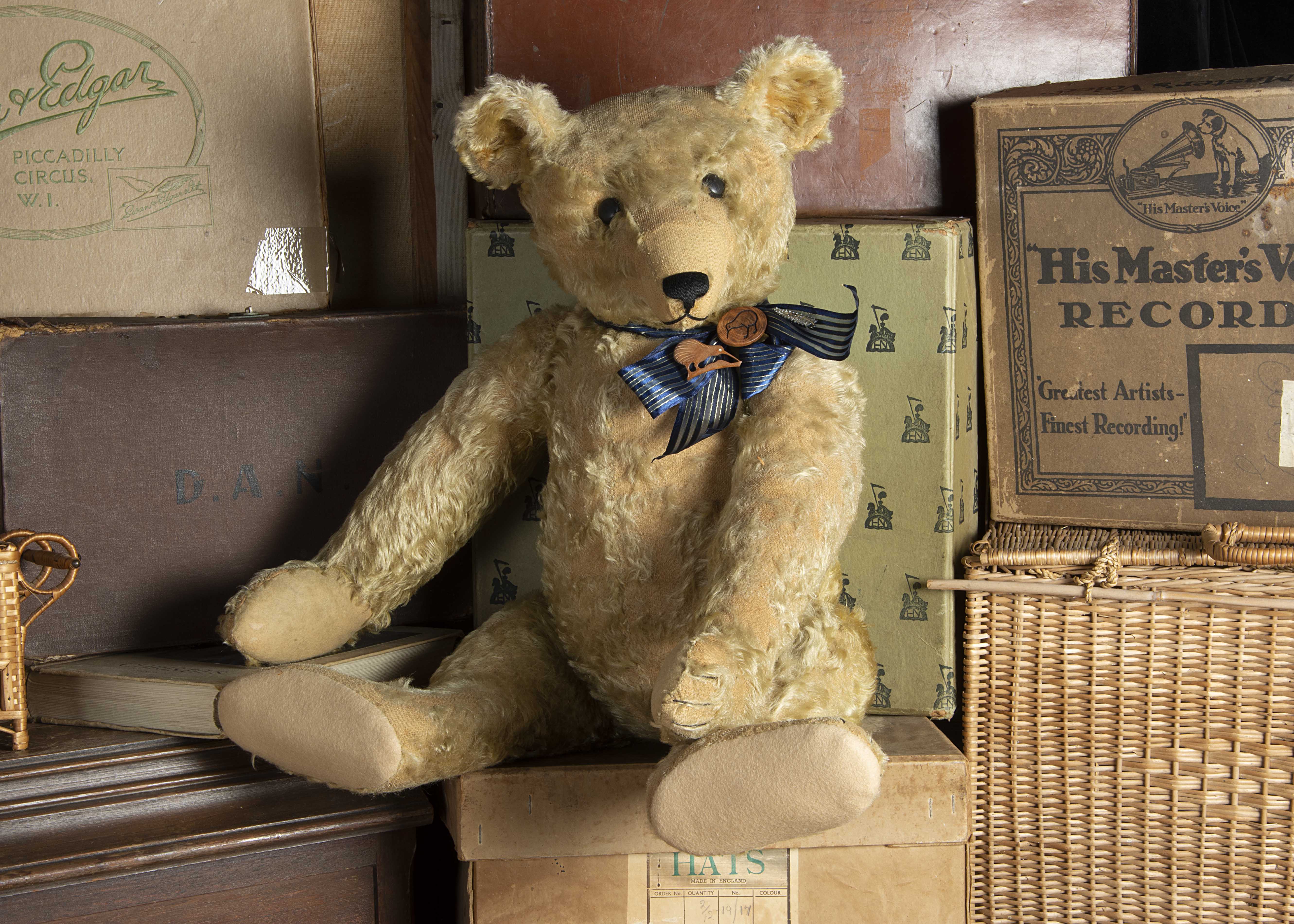 Brompton - a large early Steiff Teddy Bear circa 1910, with blonde mohair, black boot button eyes,