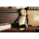Bideford - an unusual post-war Chiltern Hugmee artificial silk plush Teddy Bear, with black and