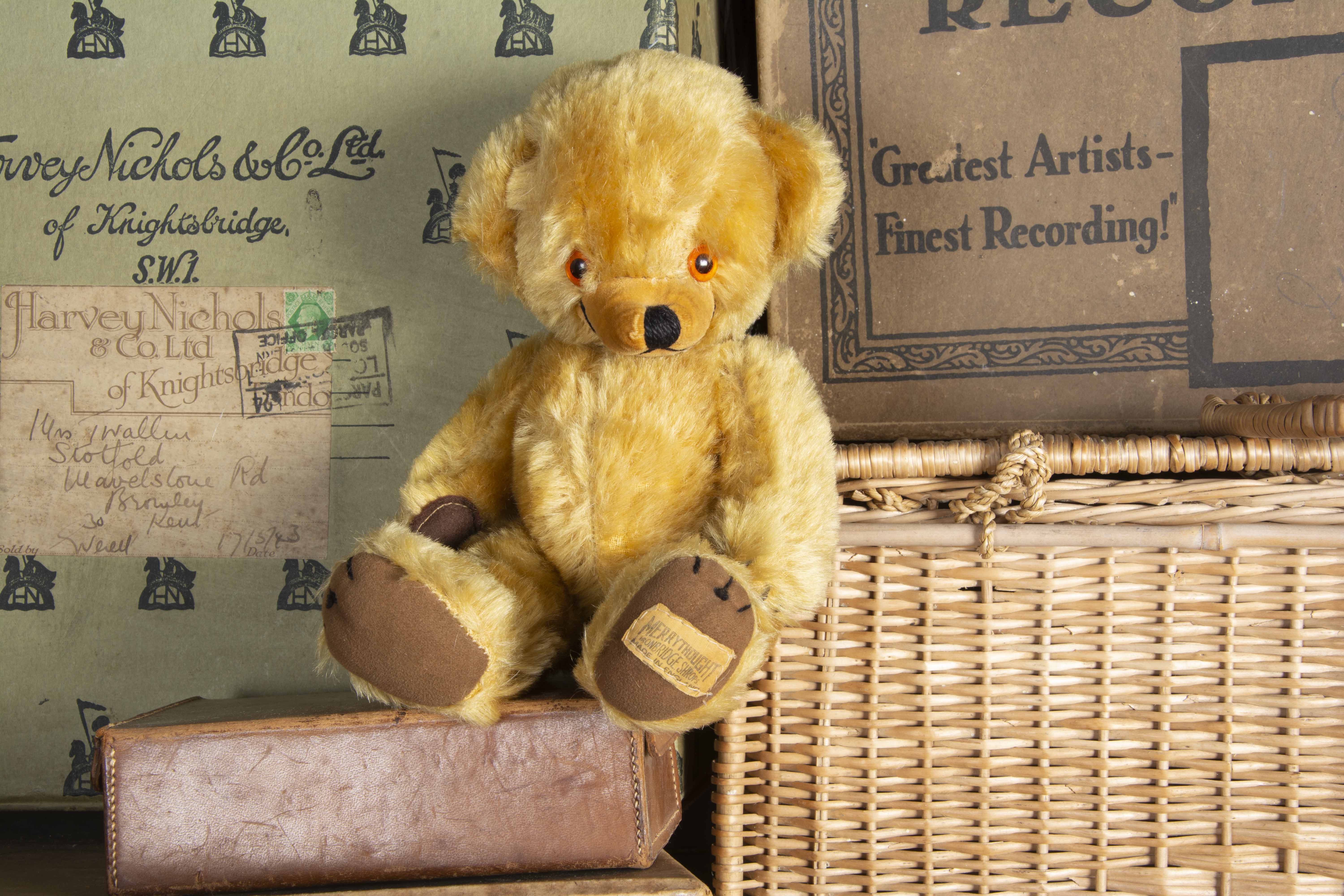 Little Garlick - a Merrythought Cheeky Teddy Bear 1960s, with golden mohair, orange and black