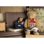 Teddy Briggs and Little Briggs - a German Teddy Bear 1920s, with short golden mohair, clear and