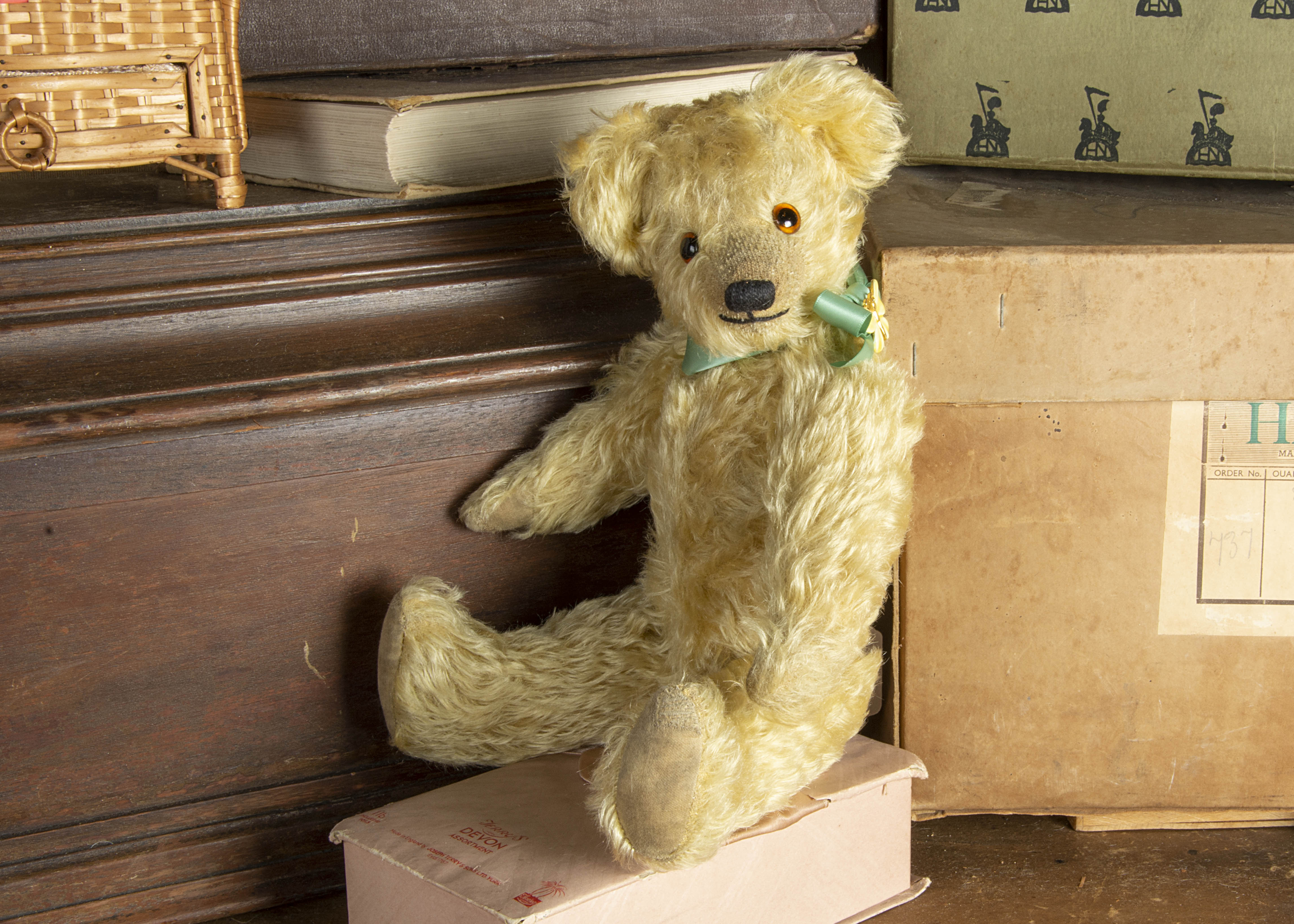 Waldridge - a 1920s British Teddy Bear, possibly Teddy Toy Company with light golden mohair,