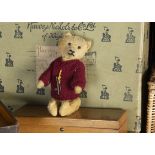 Small - a small German Teddy Bear from the Sue Pearson Collection, with short golden mohair, black