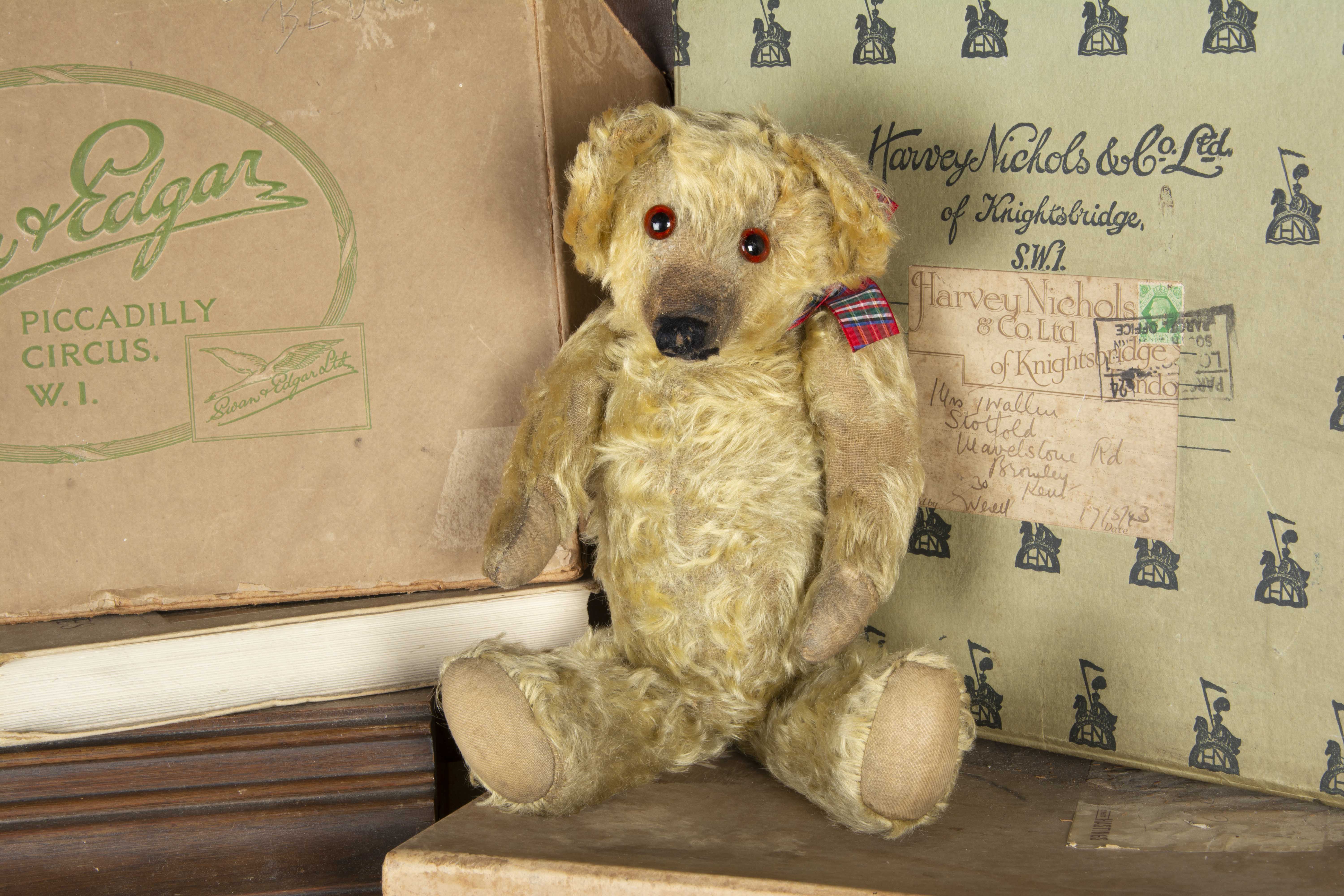 Selwood - a British Teddy Bear 1920s, possibly Teddy Toy Company, with blonde mohair, replaced