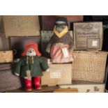 A Gabrielle Design Paddington and Aunt Lucy, Paddington with green duffle coat, red hat, red