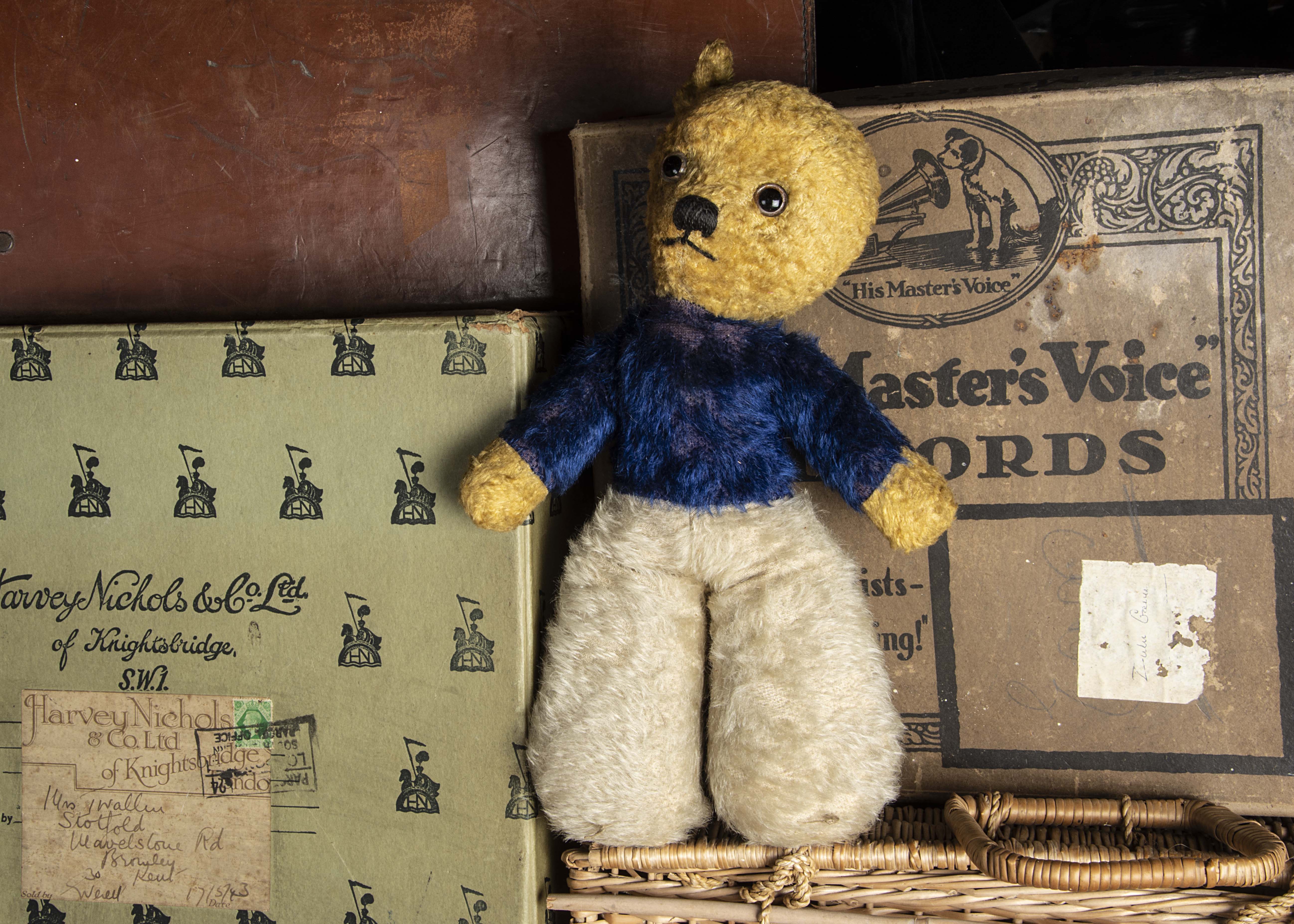 Beddow - a sailor Teddy Bear late 1930s, possibly Chiltern,golden artificial silk plush head and