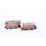 Two Scratch-built motorised 00 Gauge London United Tramways bogie Trams, both in red/cream LUT co
