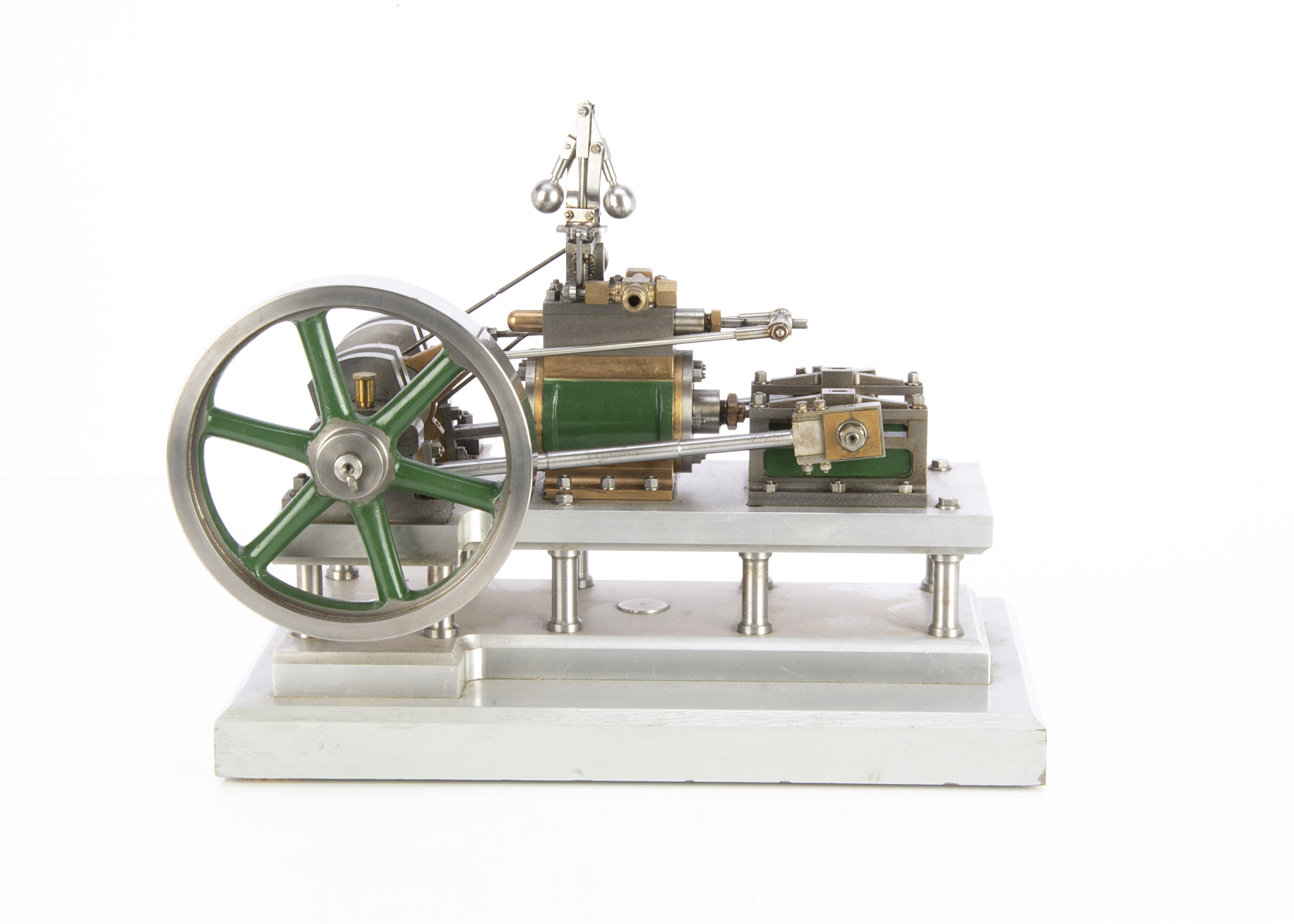 A Single-cylinder Horizontal Engine by unknown maker, with centre-mounted cylinder approx 1½" x