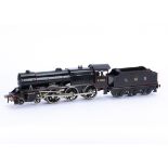 A restored Bassett-Lowke 0 Gauge electric LMS 'Royal Scot' 4-6-0 Locomotive and Tender, refinished