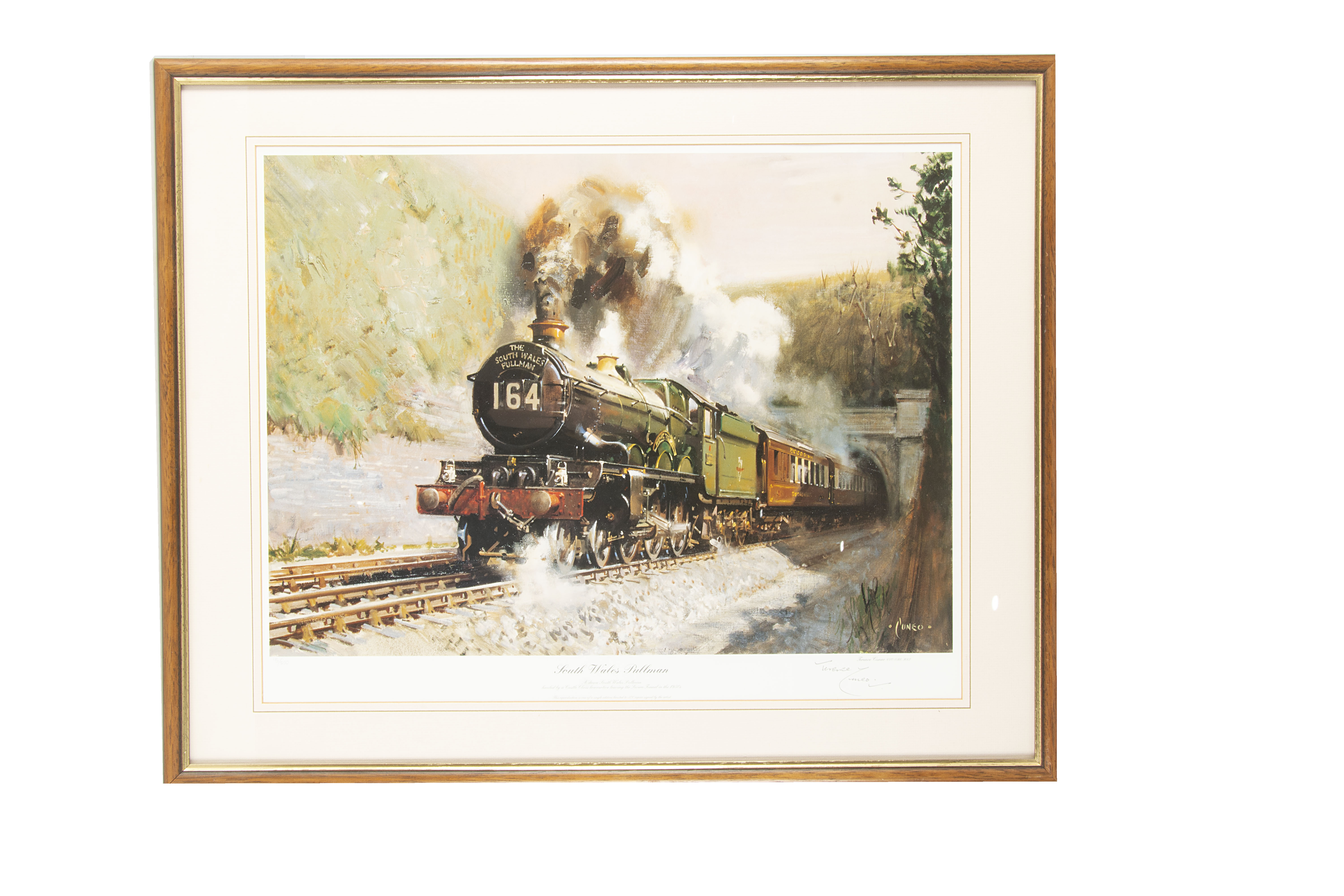 Terence Cuneo Signed Limited Edition Steam Locomotive Prints, two framed and glazed examples, both - Image 3 of 3