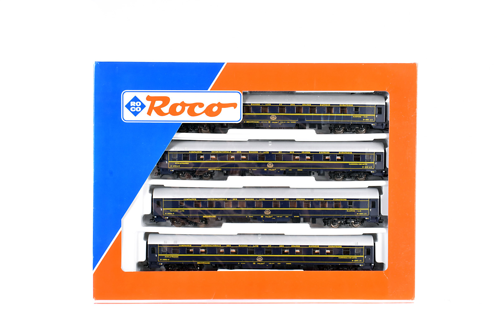 Roco H0 Gauge Compagnie Internationale Des Wagons Lit Coach Pack, a boxed four coach pack, 44050,