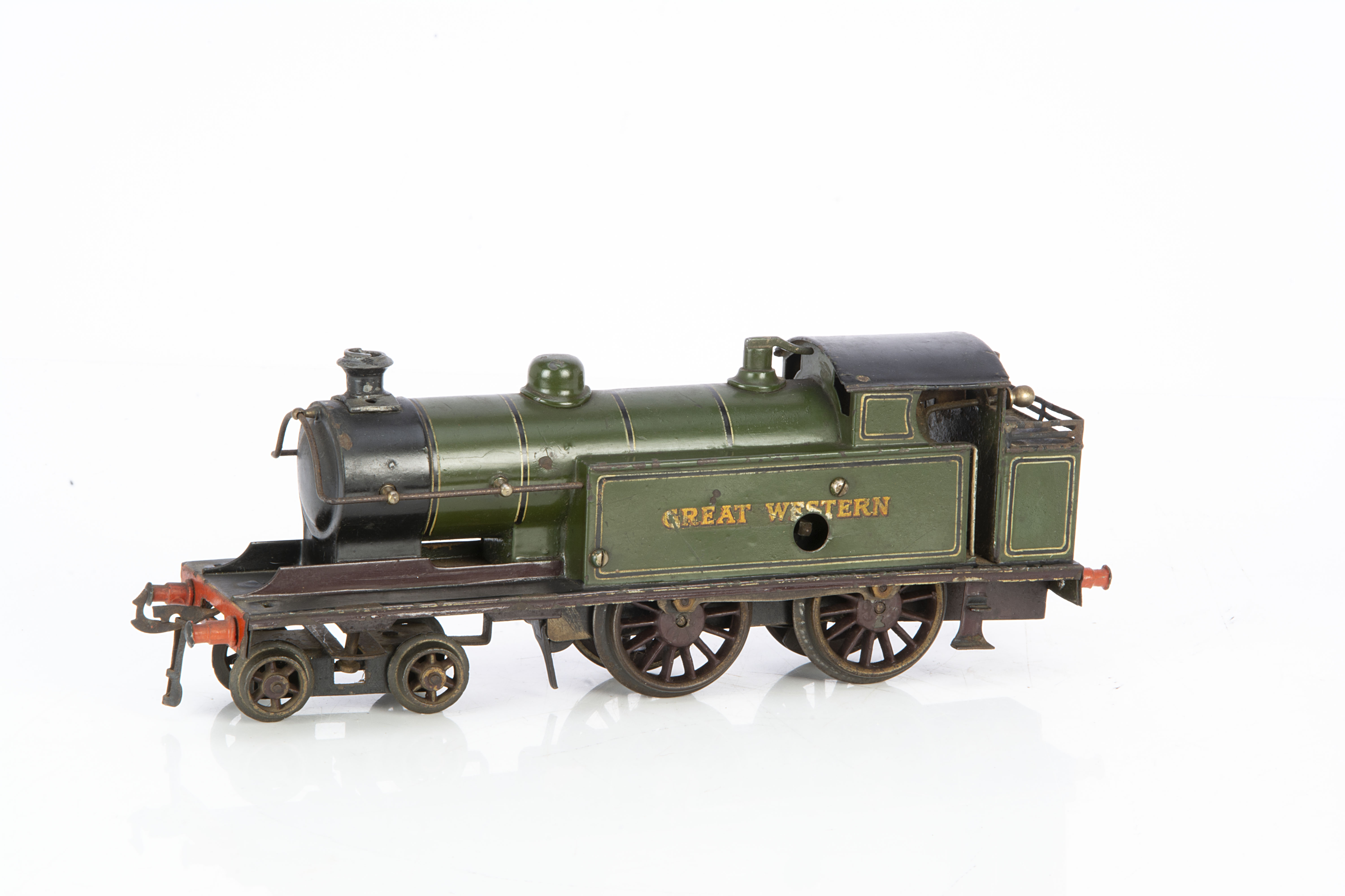 A Bing for Bassett-Lowke 0 Gauge clockwork Freelance 4-4-0 Tank Locomotive, in 'Great Western' lined