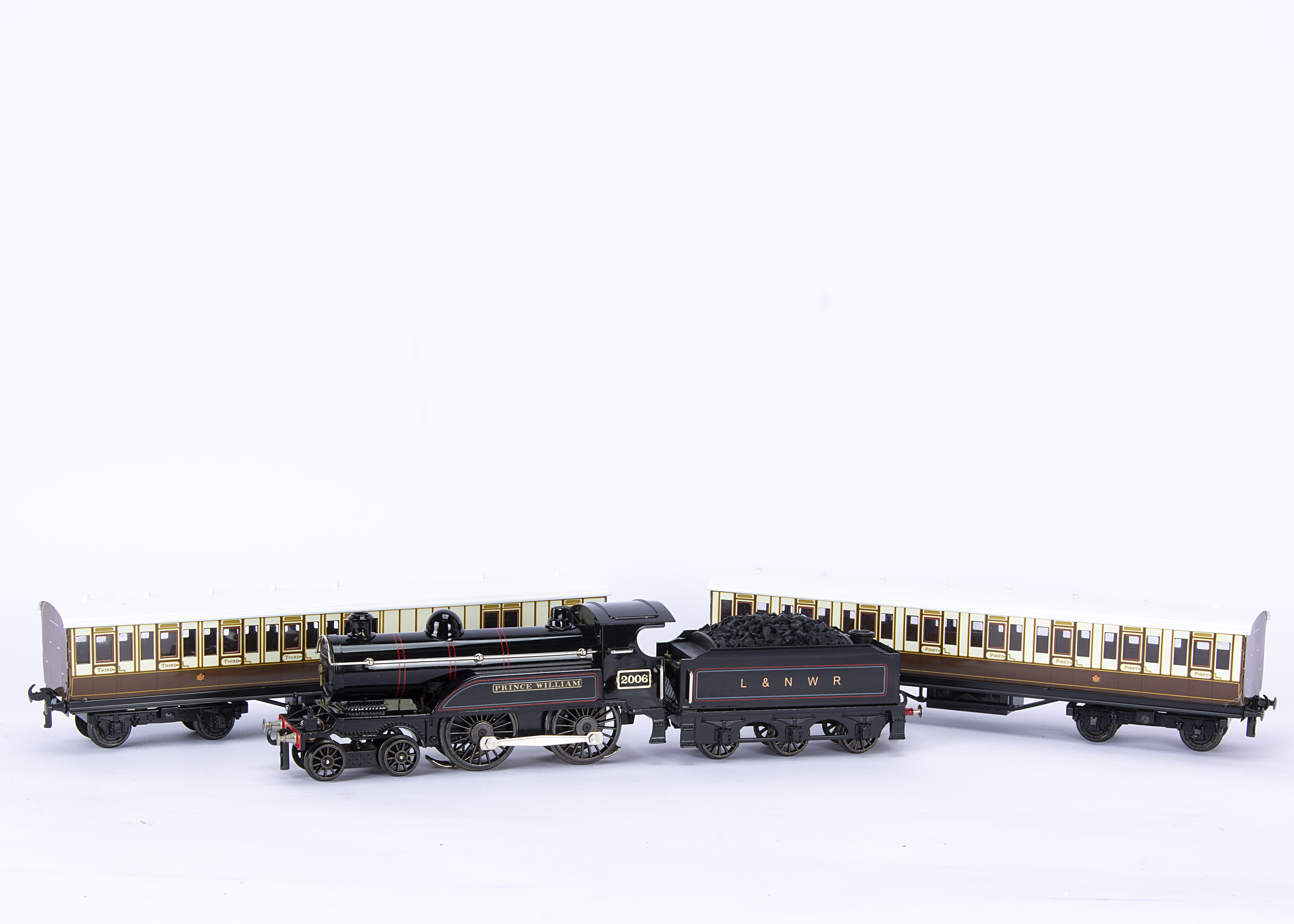 An ACE Trains 0 Gauge 3-rail L&NWR Train Set, comprising lined black 'Celebration' 4-4-0