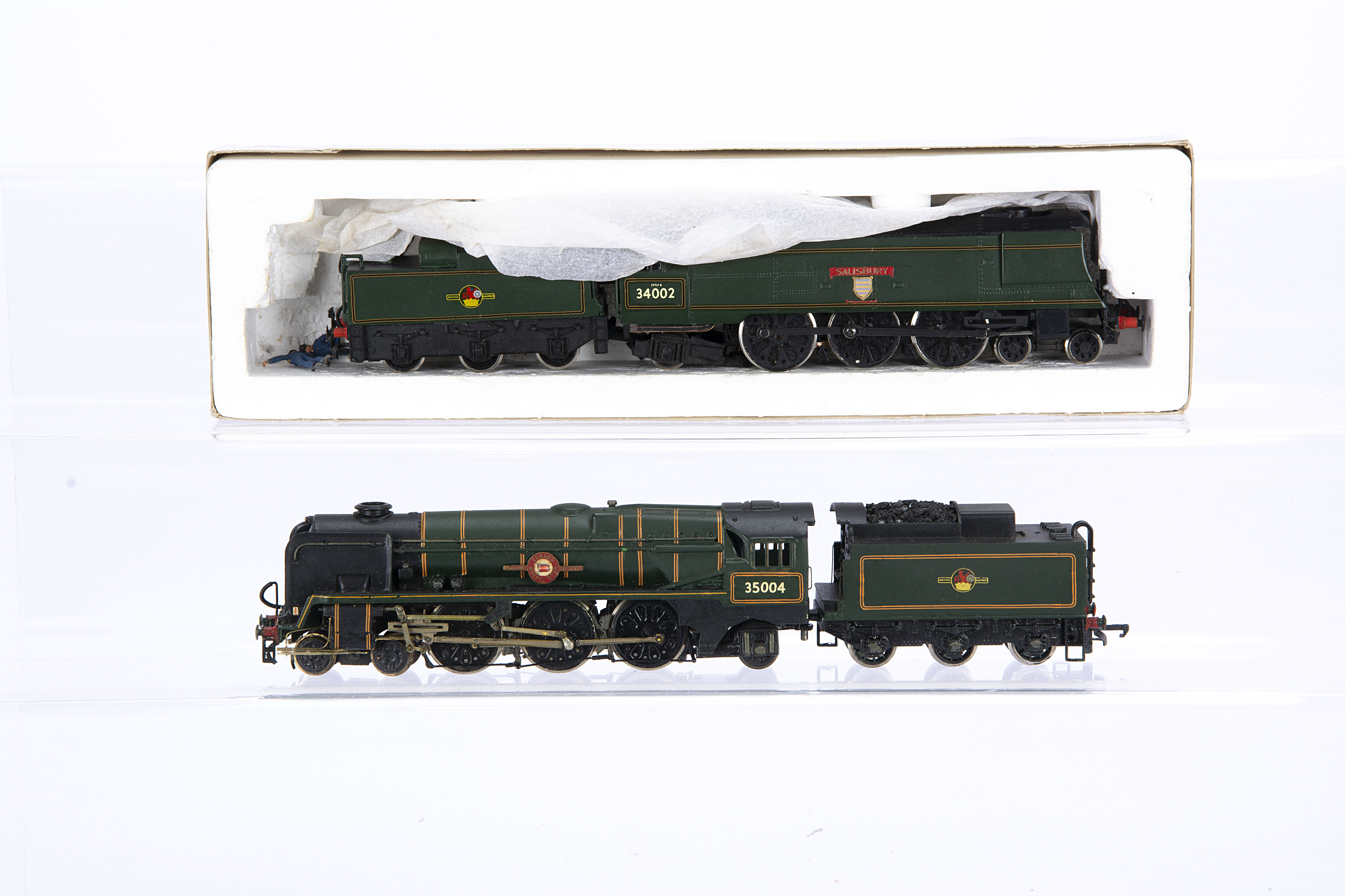 Heavily-modified Wrenn and Hornby 00 Gauge BR Southern Region Merchant Navy and Battle of Britain