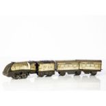 A Hornby 0 Gauge clockwork 'M' series 'Silver Jubilee' Train, comprising non-reversing 'A4-style'