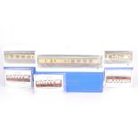 Boxed Darstaed coarse-scale 0 Gauge BR Coaches, three in BR lined crimson and cream livery,